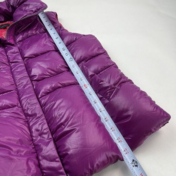 Coatology Goose Down Puffer Vest L Magenta Contrast Packable Gorpcore Travel - Picture 7 of 15